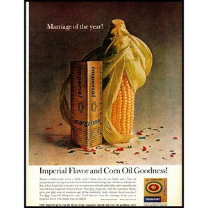1963 Imperial Margarine Vintage Print Ad Corn Cob Wedding Confetti Wall Art